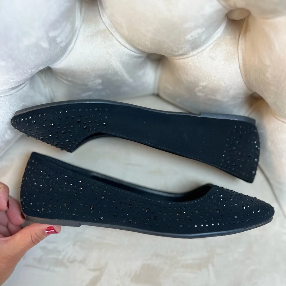 Cityclassified‎ Black Studded Women's Flats Size 7